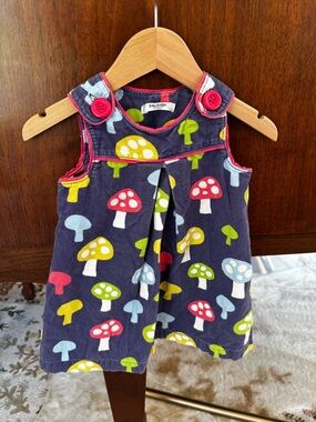 Baby Boden Mushroom Corduroy Pinafore Dress